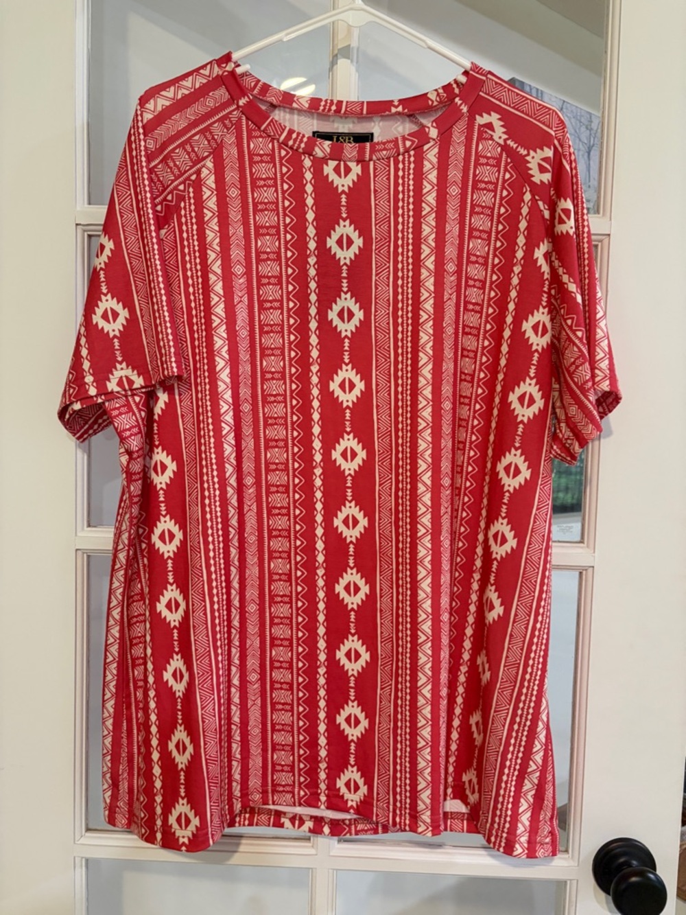 NWT Boho Aztec Print Tunic Top Festival Southwest Tribal Western XL Rustic